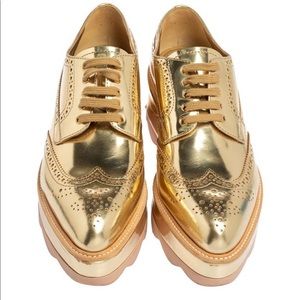 PRADA platform wave brogue gold size 36.5